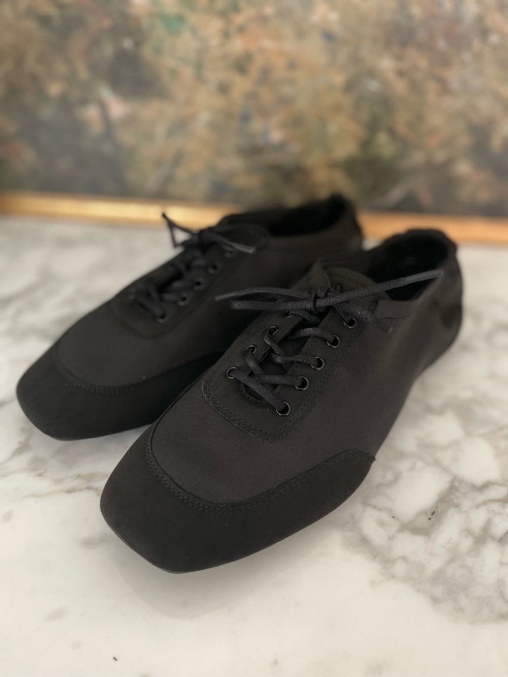 Vivaia Cristina Sneakerina Black Satin Ballet Sneaker Size 9 As seen Bella Hadid - Picture 8 of 13